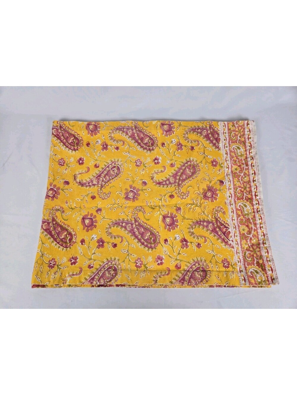 Pottery Barn Yellow Paisley Table Runner 18x90"